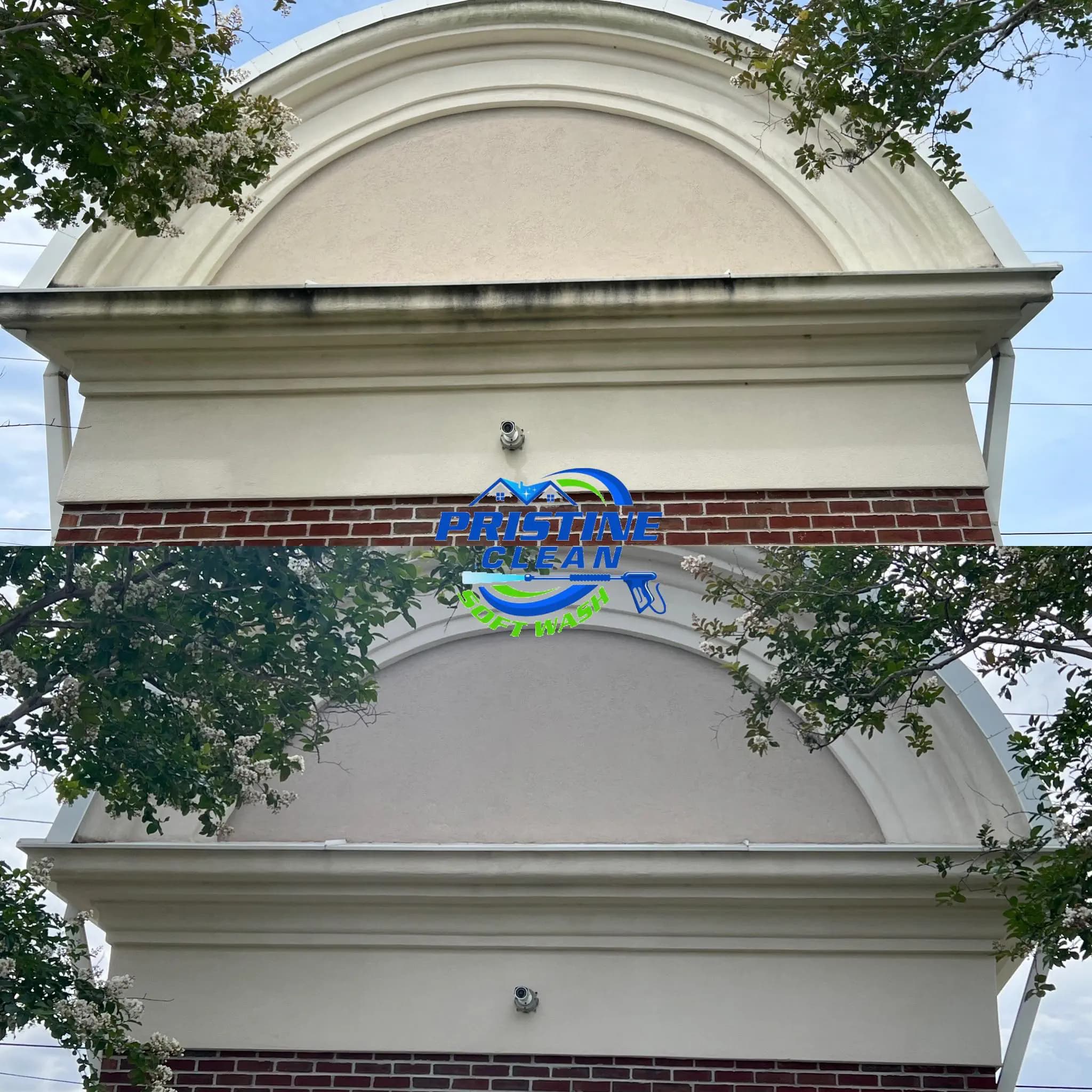 Before and after of gutter cleaning