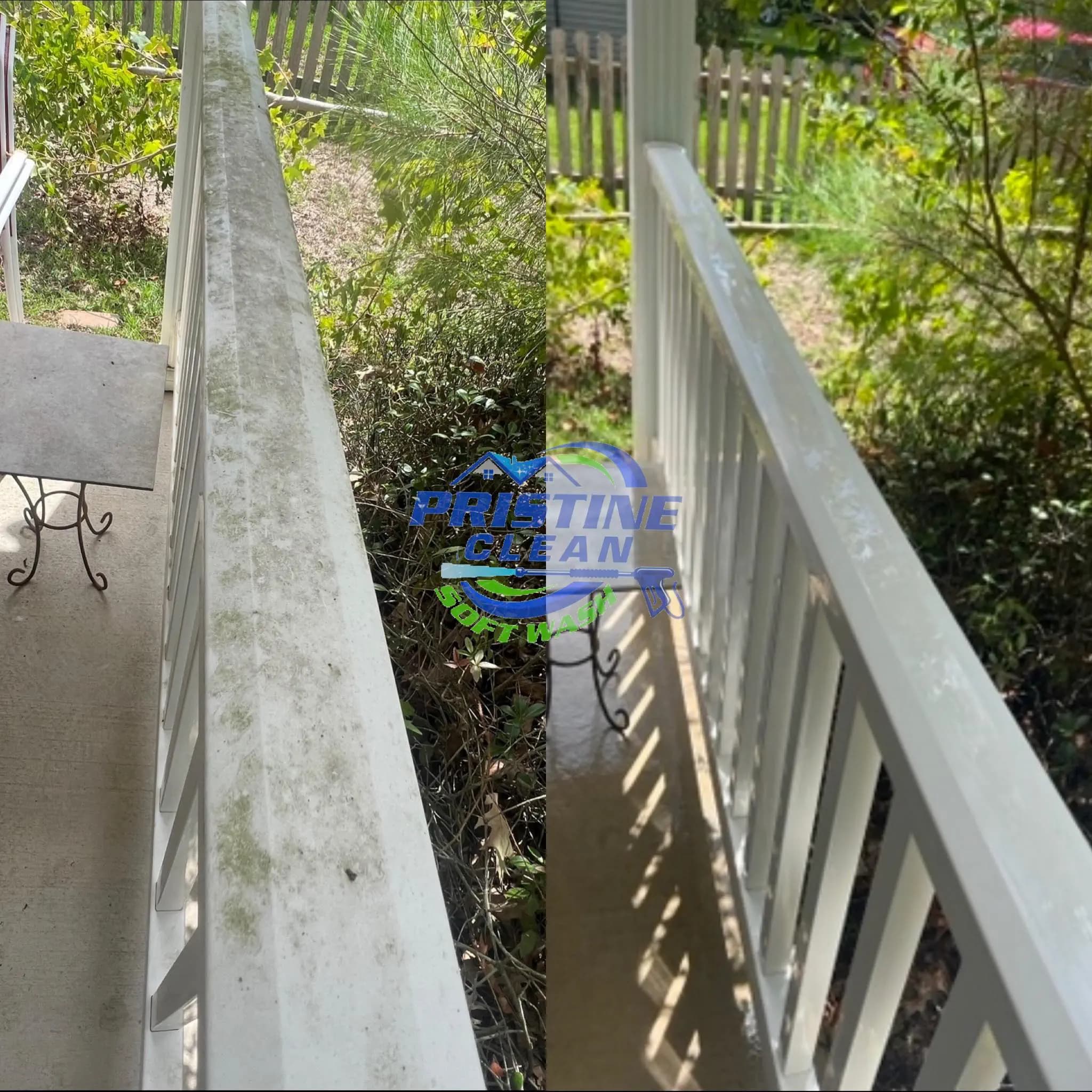 Before and after exterior cleaning